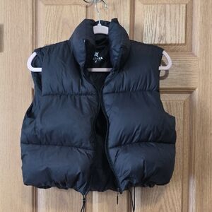 Black Puffer Vest for Women